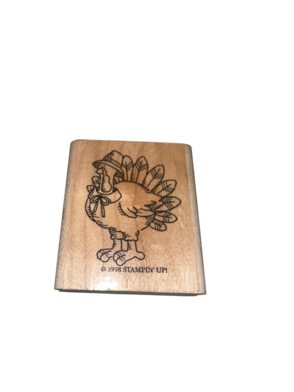 Stampin' Up! Thanksgiving Turkey Fall Harvest 1998 Rubber Stamp Wood
